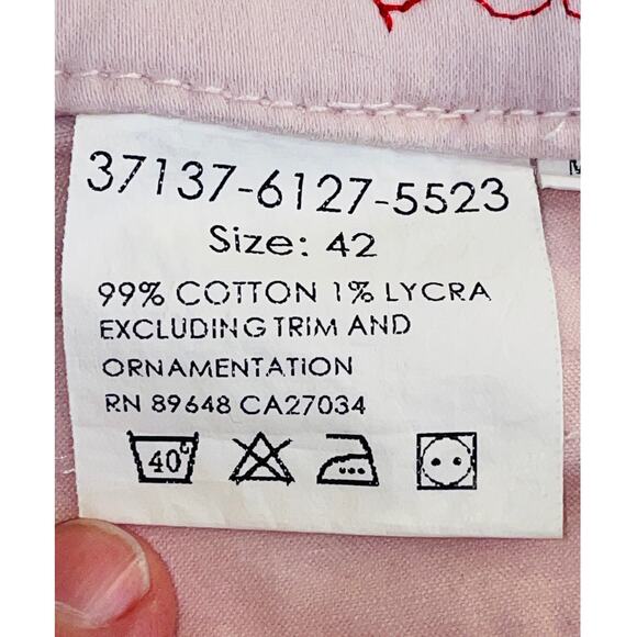 Vintage Blue Willi's Pink Capri Pants - Women's Size 42 (10 US) - With Stretch - Picture 8 of 11